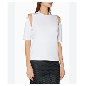 Dion Lee Utility Contour Cutout T-Shirt in White Cotton 6